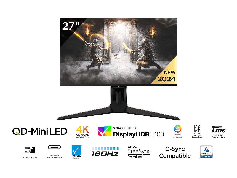 TCL Monitor 27R83U with HDR 1600 4K QLED Monitor | TCL Italy