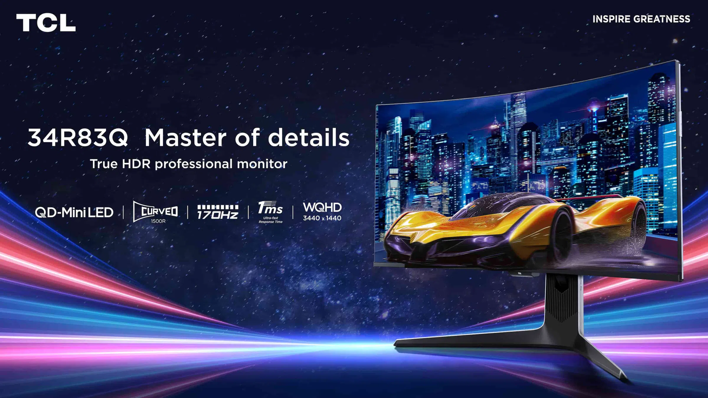 TCL 34R83Q HDR Professional Monitor