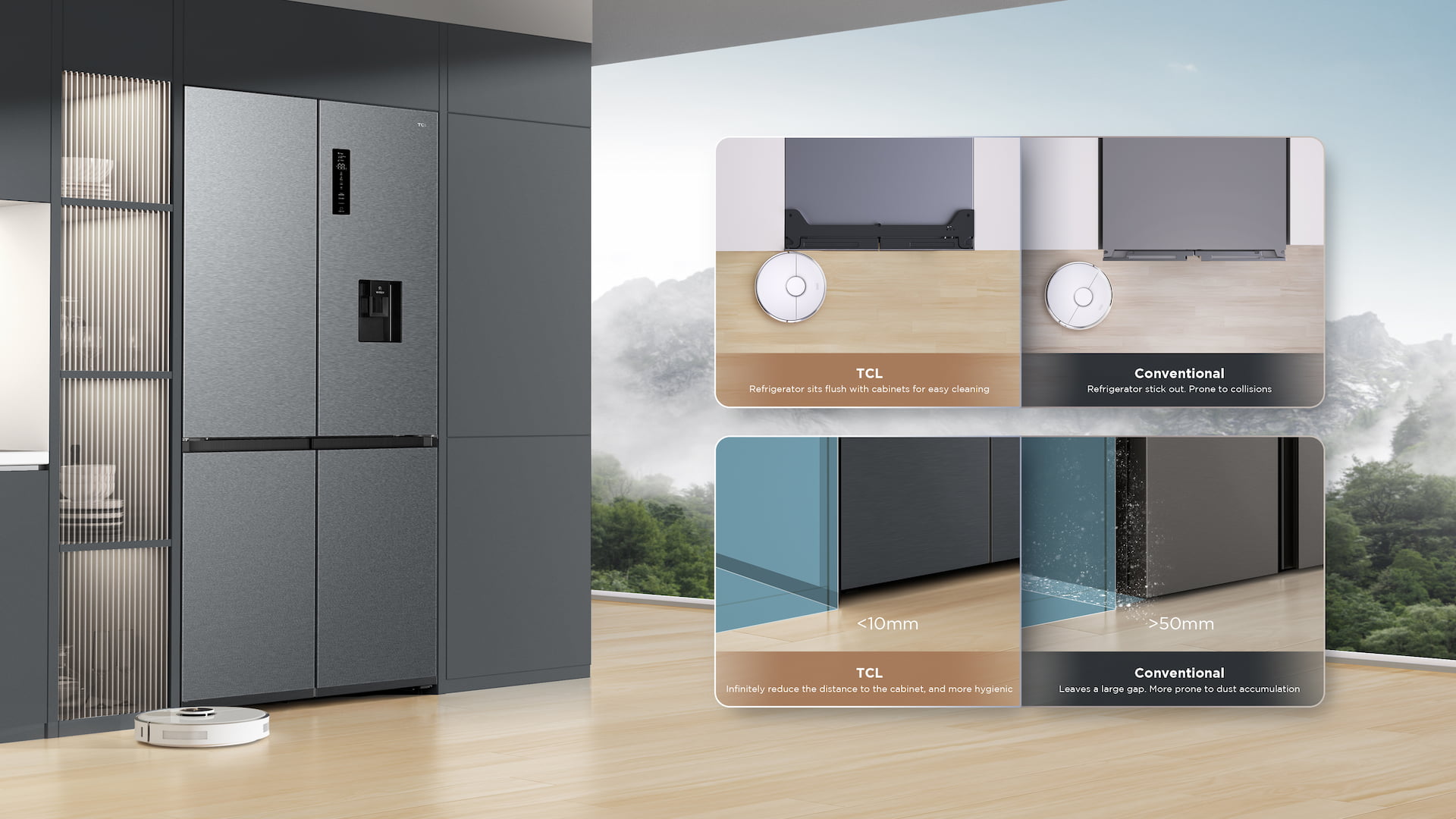 TCL rc518cxd0 Refrigerator Adapt Any Kitchen Decoration