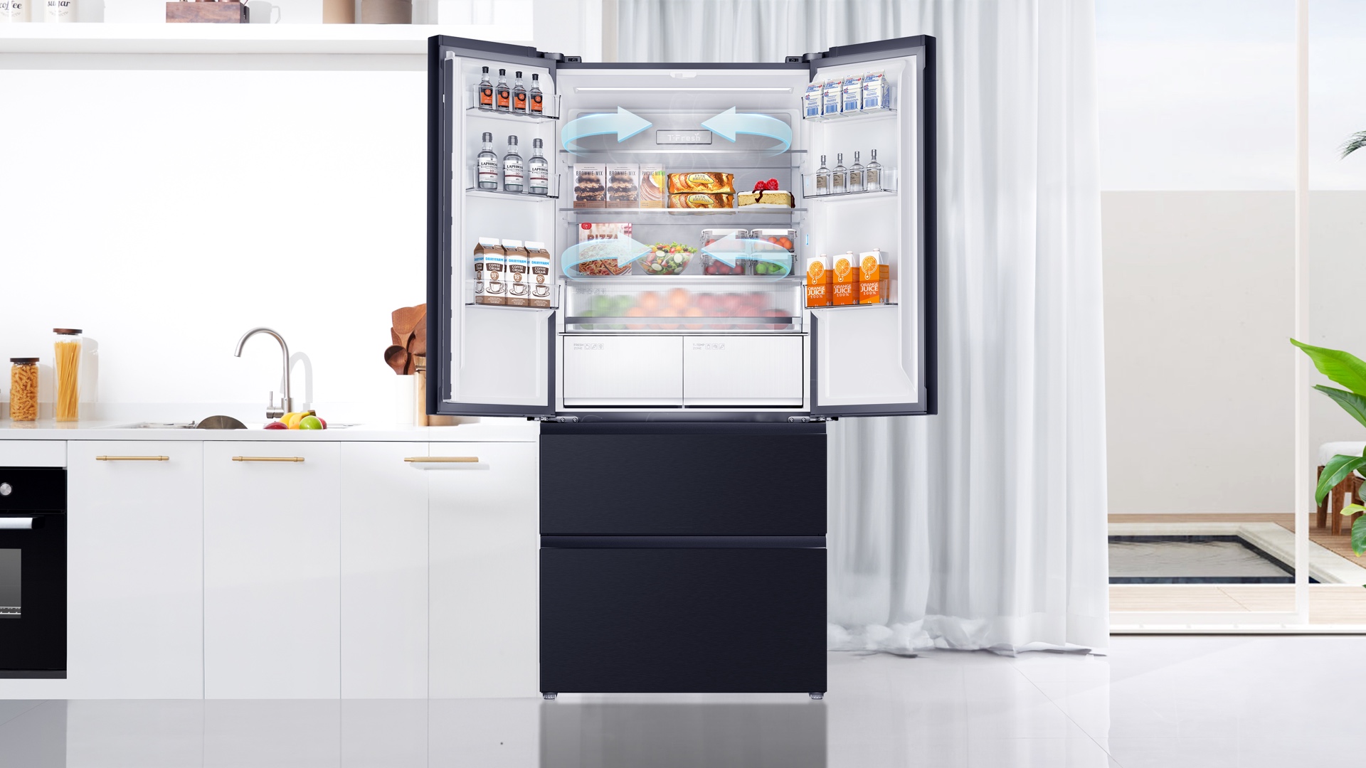 Multi air flow for optimal food preservation