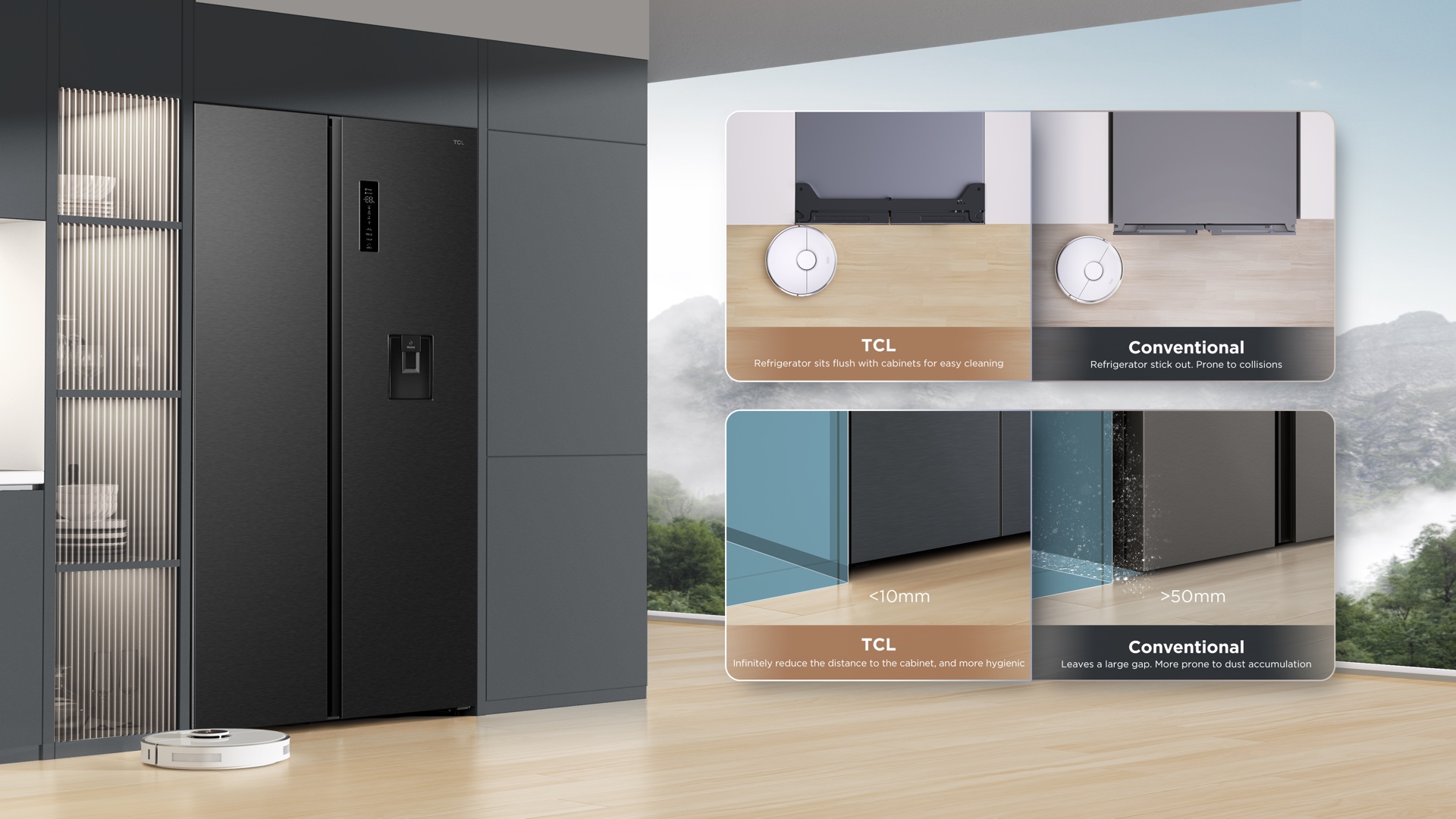 TCL  refrigerator adapts to any kitchen decoration