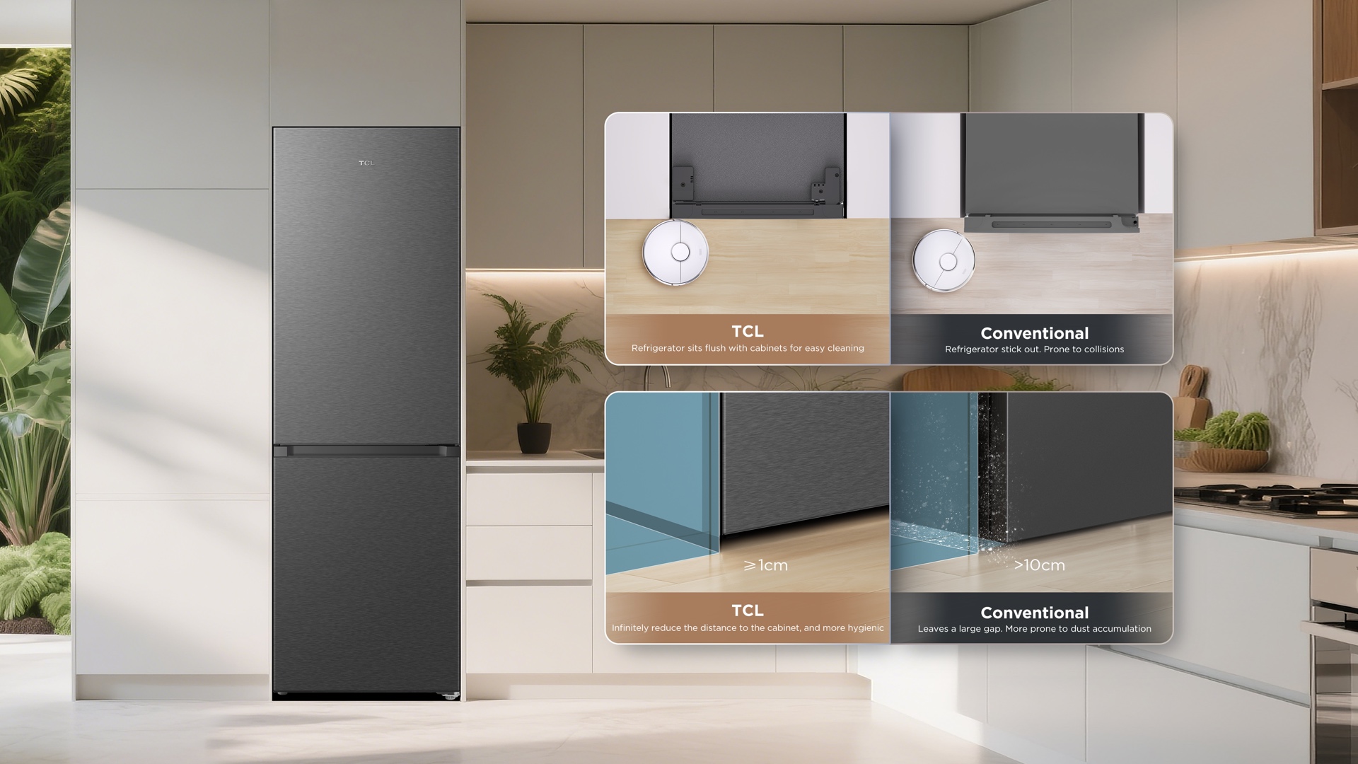 TCL  refrigerator adapts to any kitchen decoration