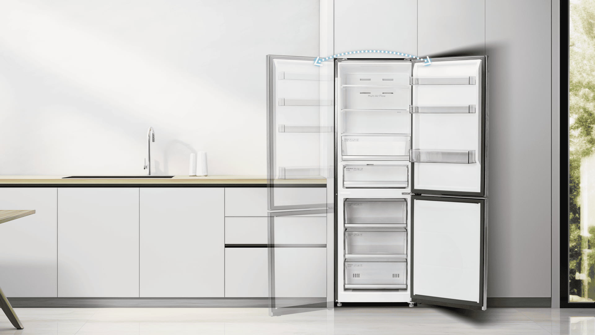 TCL fridge can flexibly installation fits all kinds of spaces