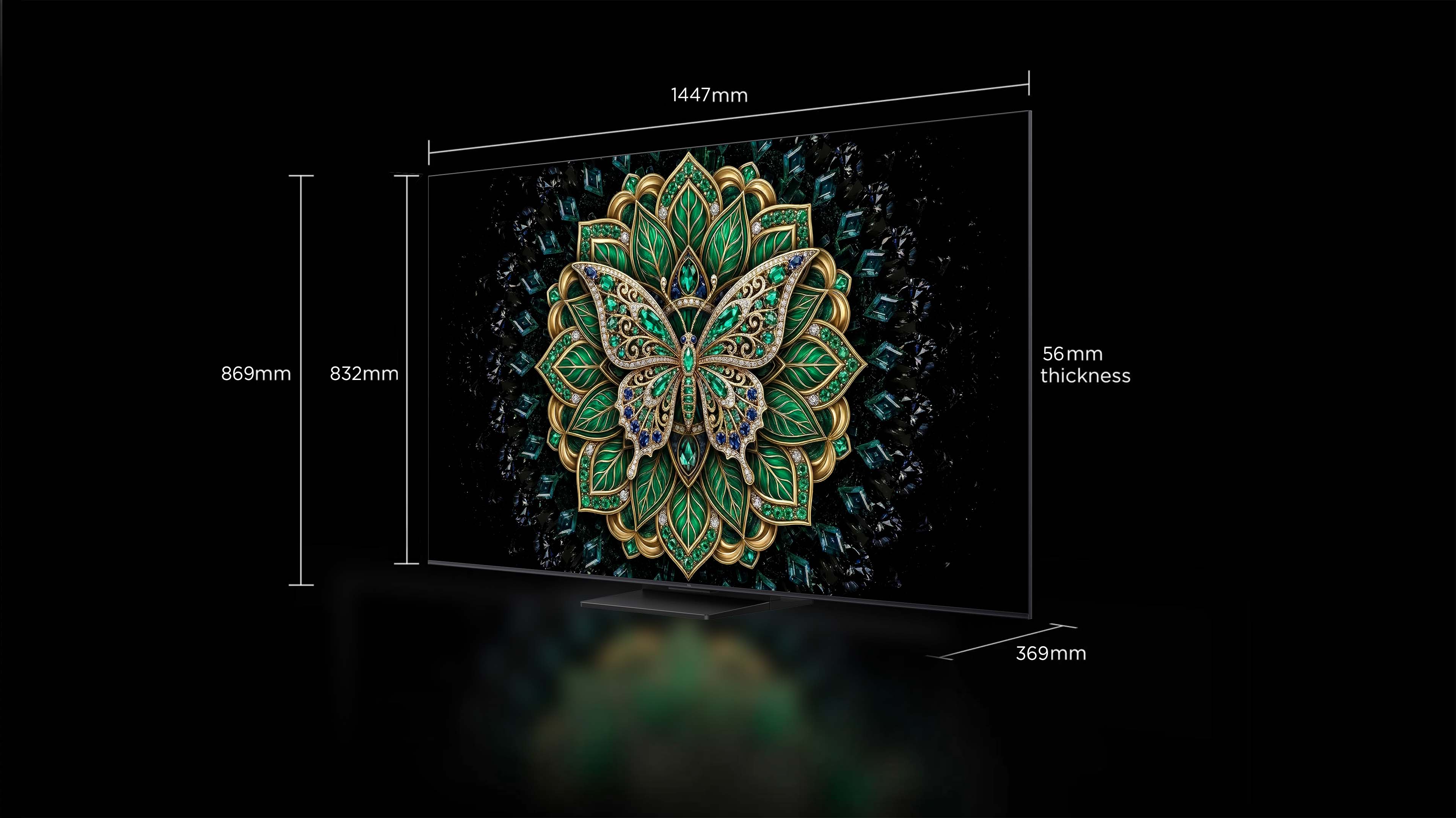 TCL 65 inch C6K TV screen size 