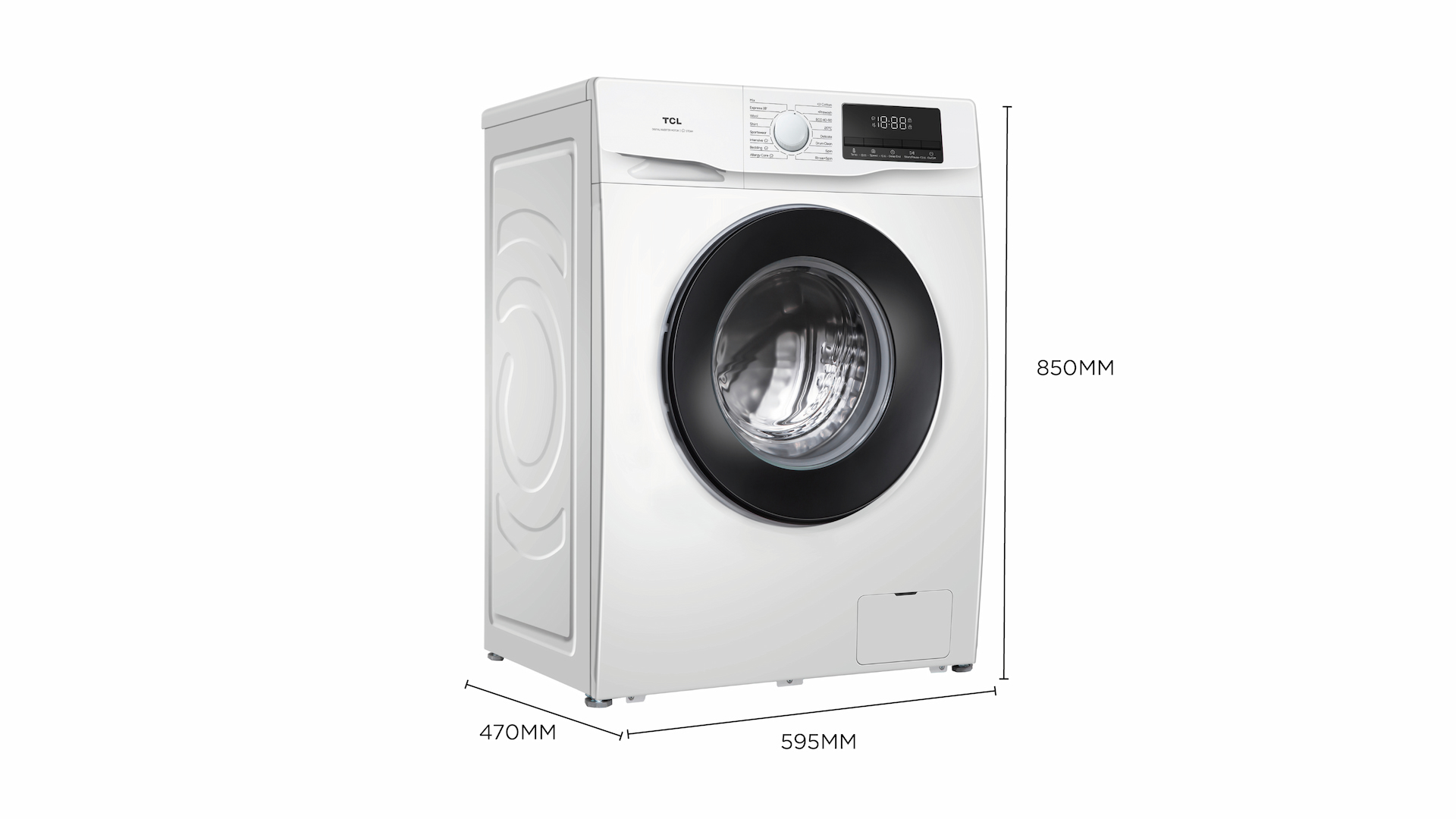 TCL front-loading washing machine‘s dimension