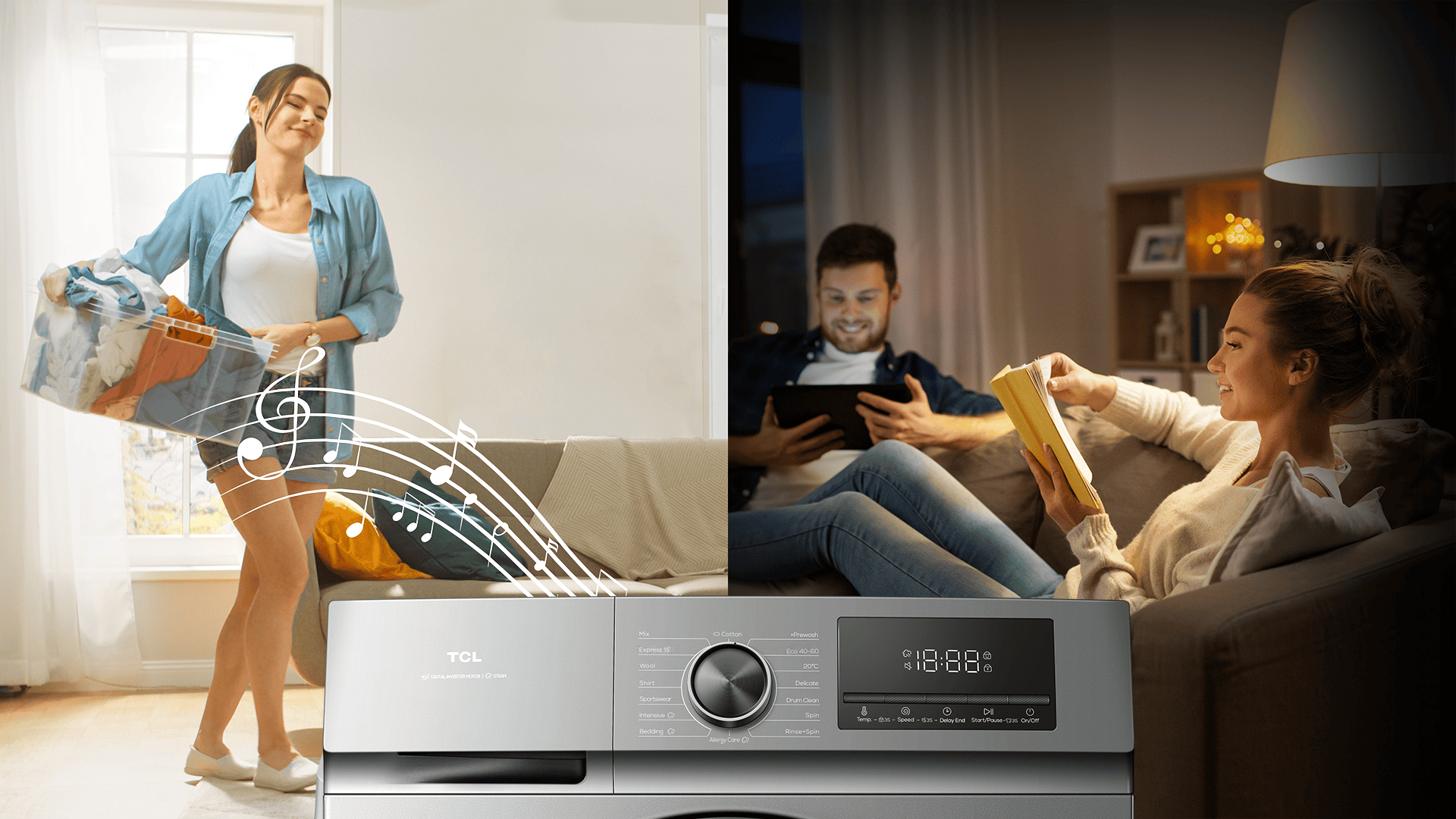 TCL FF0824SA1 washing machine with silent button