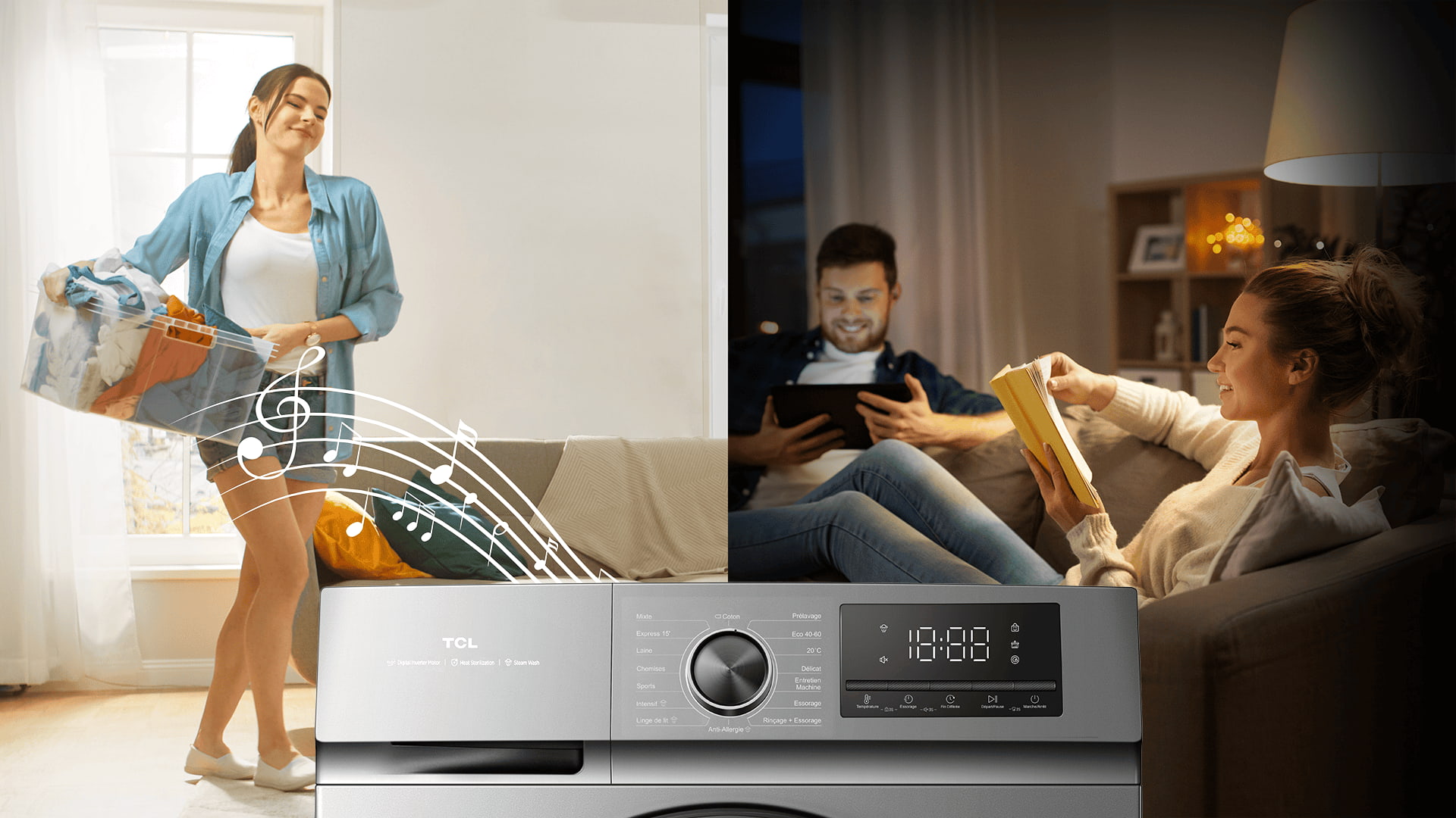 TCL FF0724WA2 washing machine with silent button