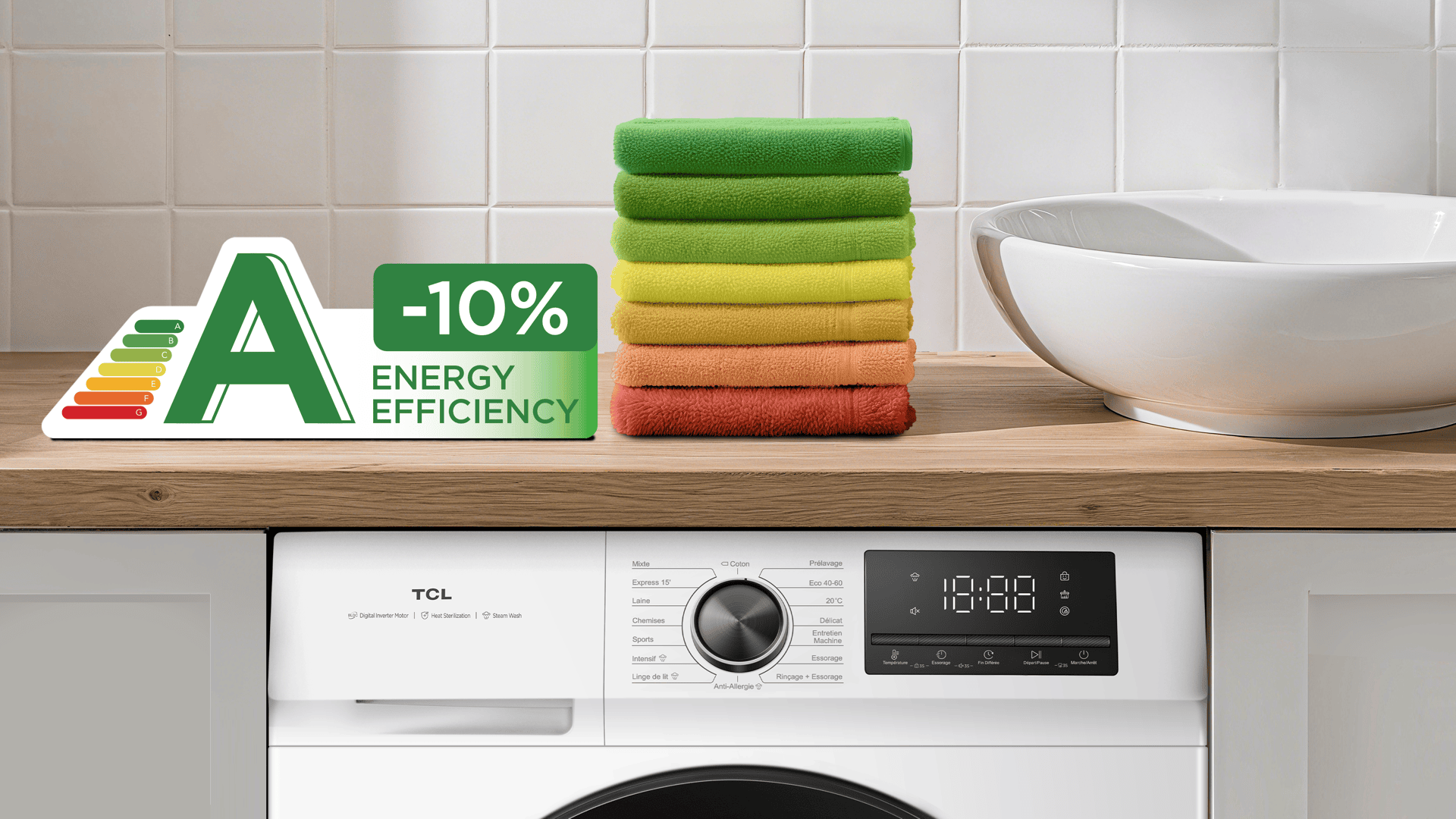 a display of energy rating label