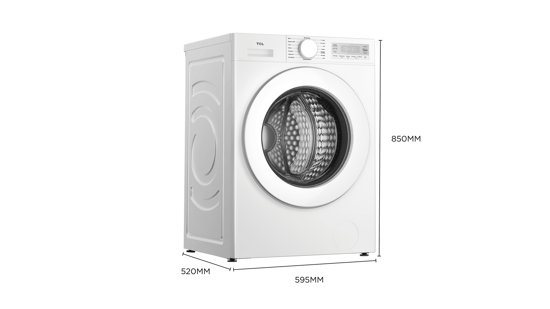 TCL front-loading washing machine‘s dimension