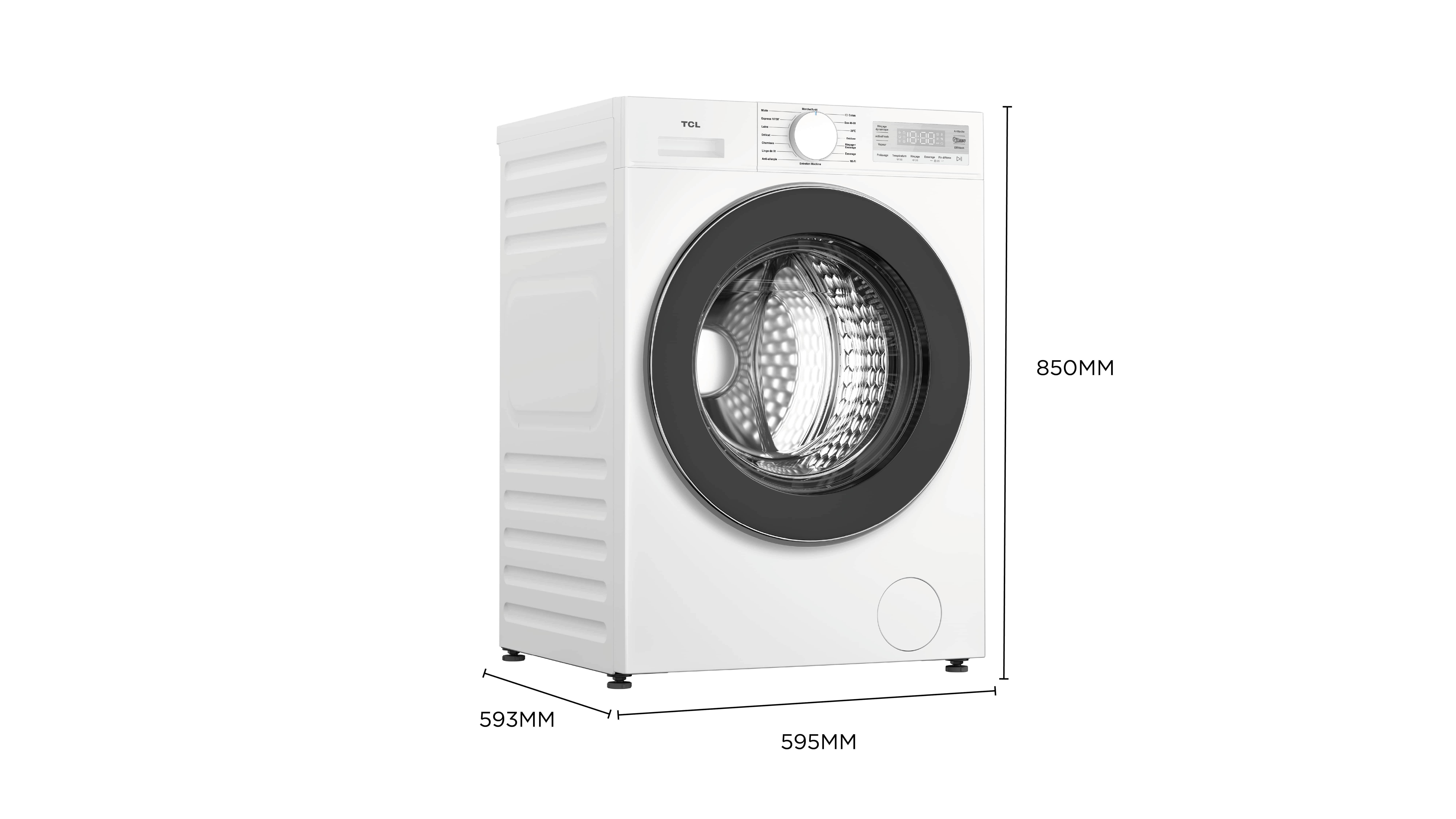 TCL front-loading washing machine‘s dimension