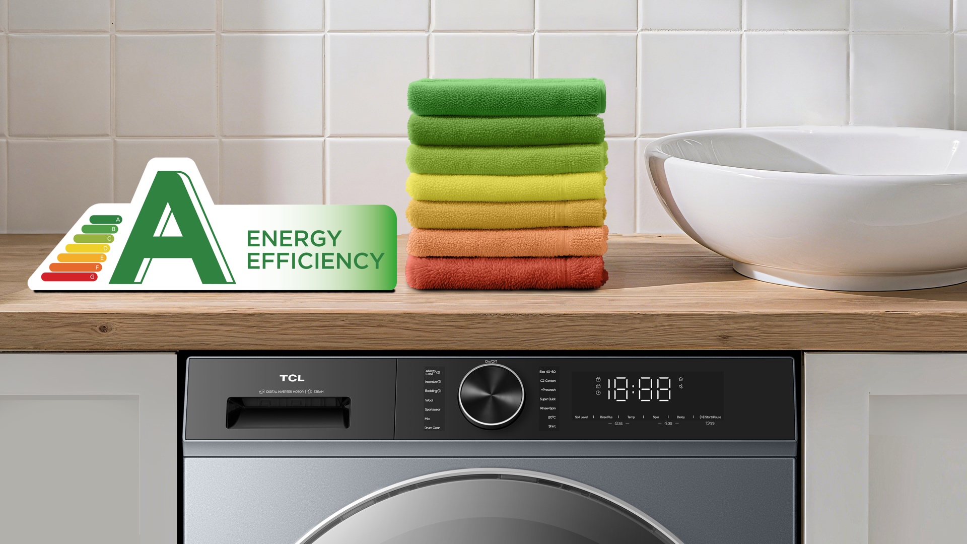 TCL washing machine with A energy saving