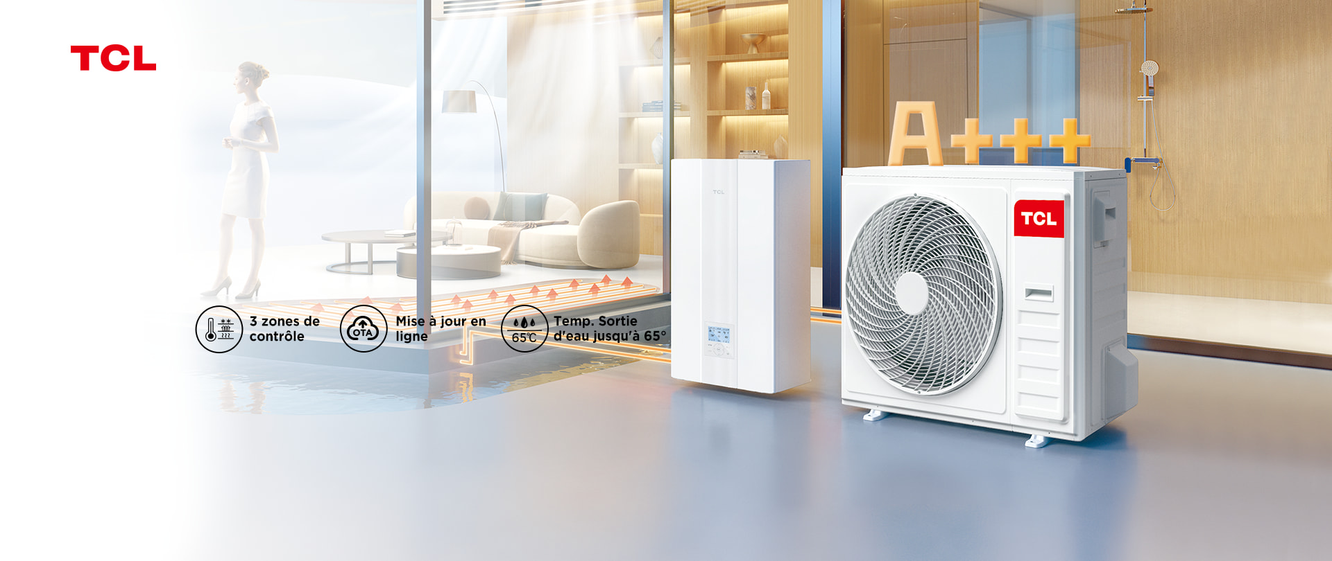 Pompe à chaleur air<br>eau  bibloc R32