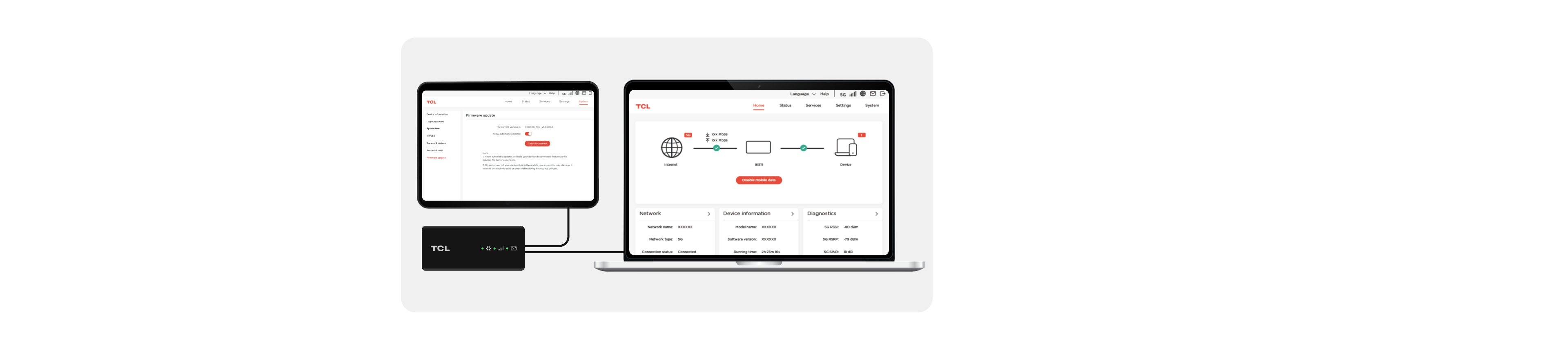 TCL IK511 5G Redcap Local Web UI