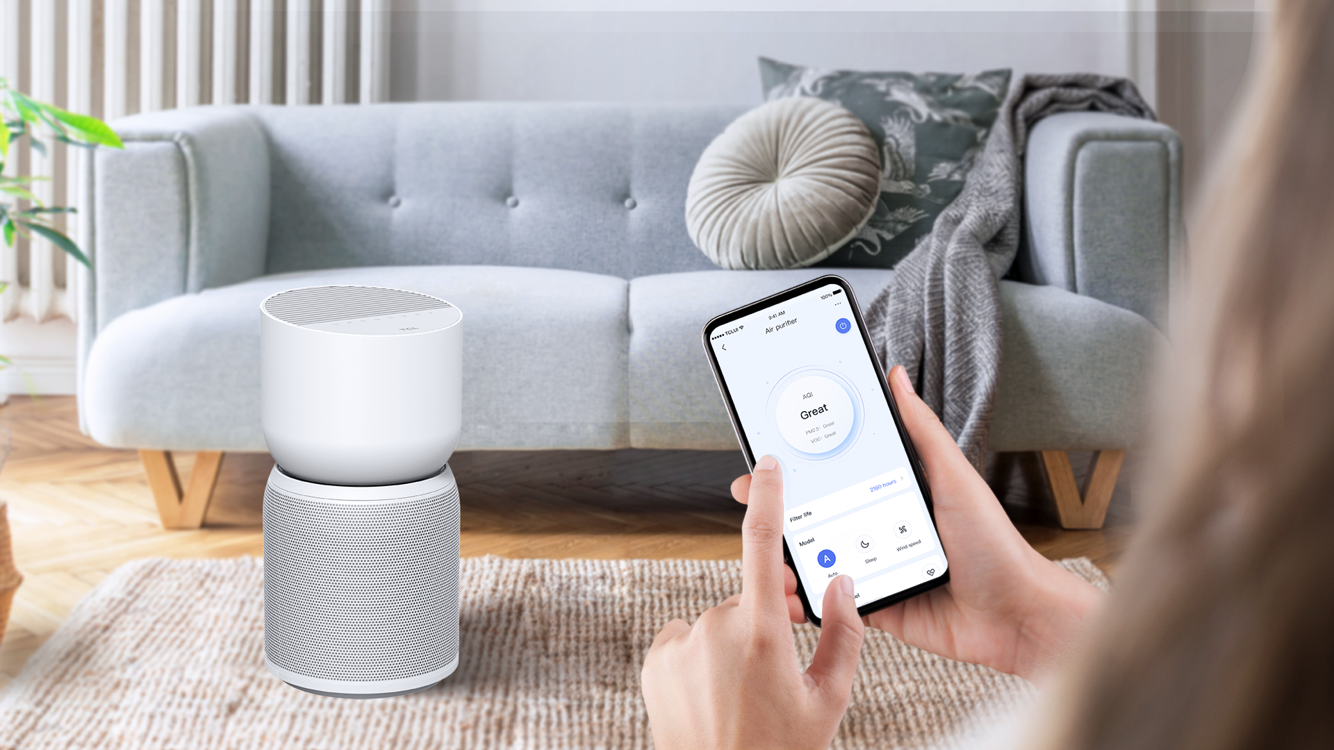 TCL air purifier breeva A3 home app