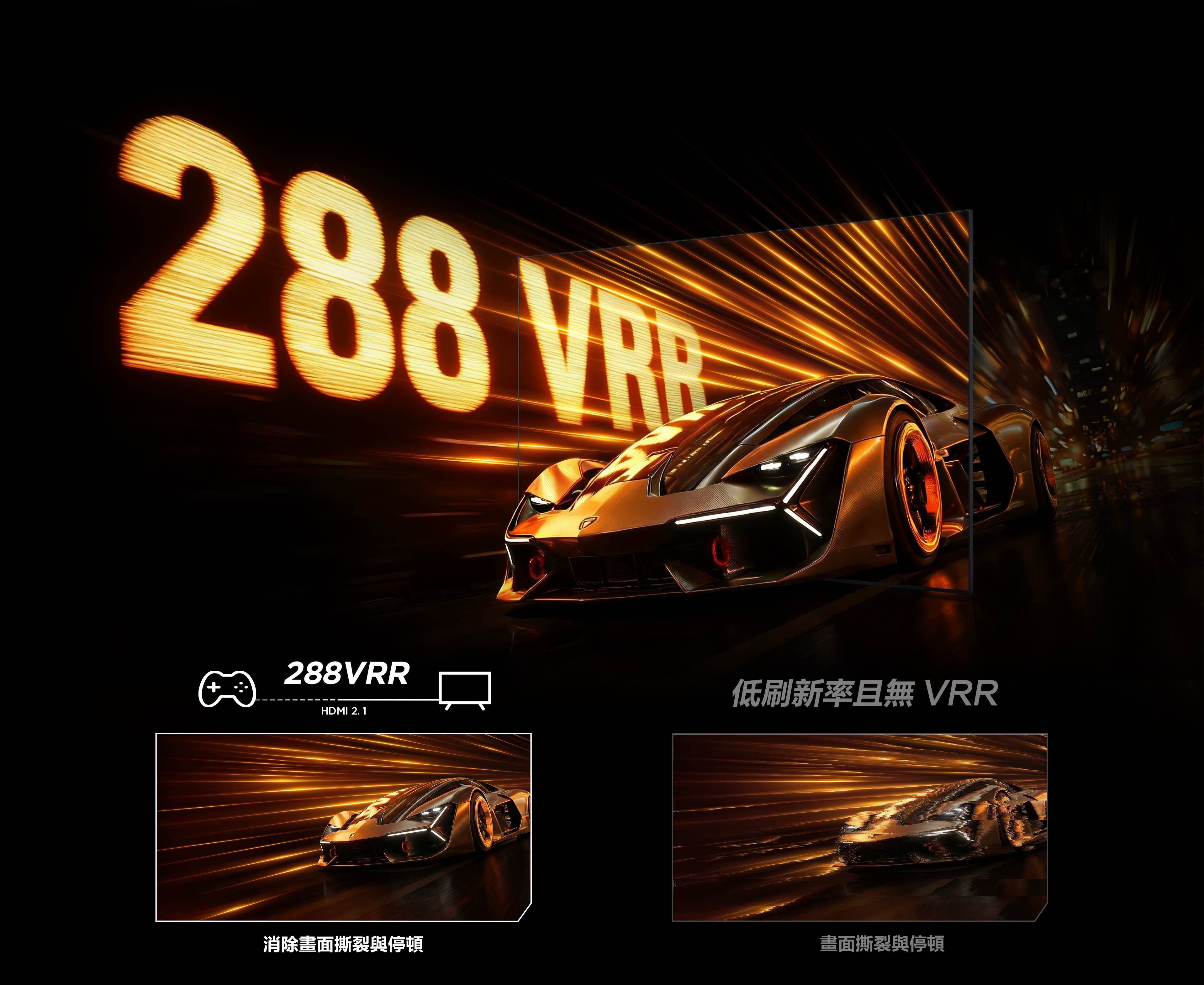 TCL C7L connected to a 288Hz HDMI source