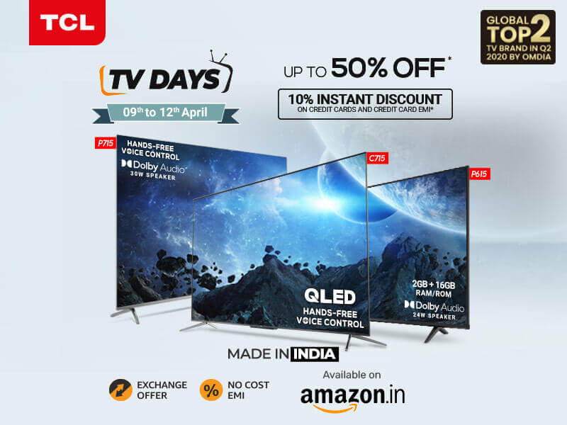 TCL Rolls Out New Exciting Offers on 4K TVs on TV Day at Amazon - TCL India
