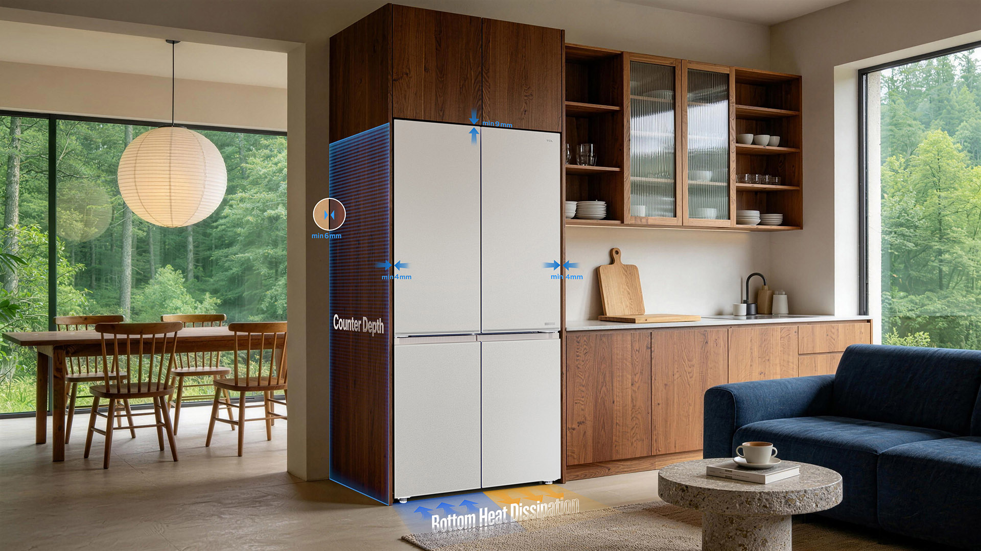 TCL Refrigerator C508CD with Counter-depth Design