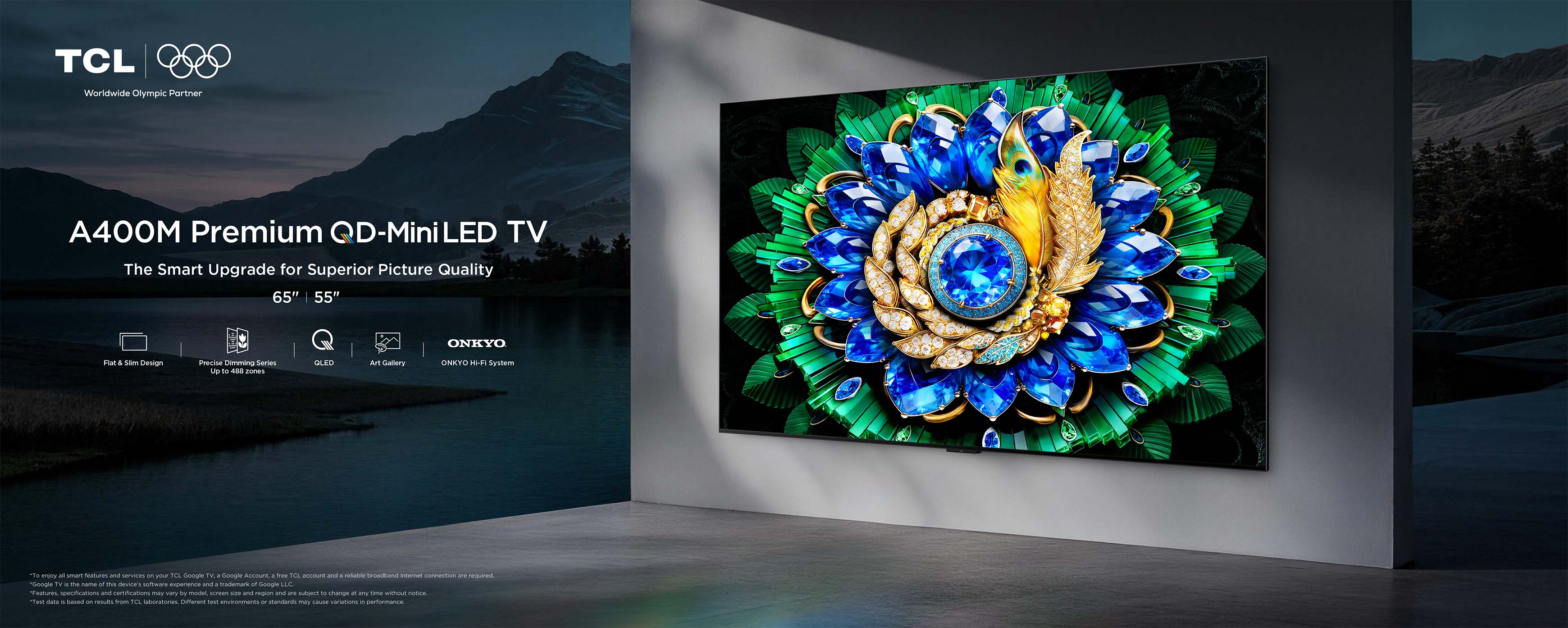 TCL A400M Premium QD-MiniLED TV Key Visual
