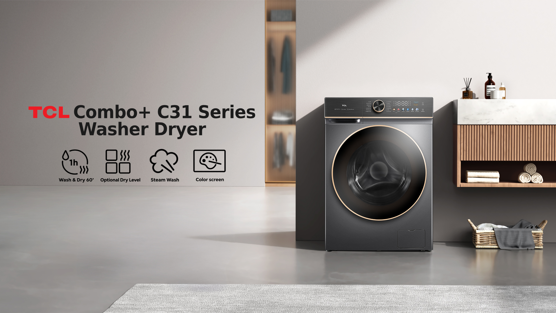 TCL 10kg Wash/7kg Dry Capacity Inverter Front Loading Washer and Dryer