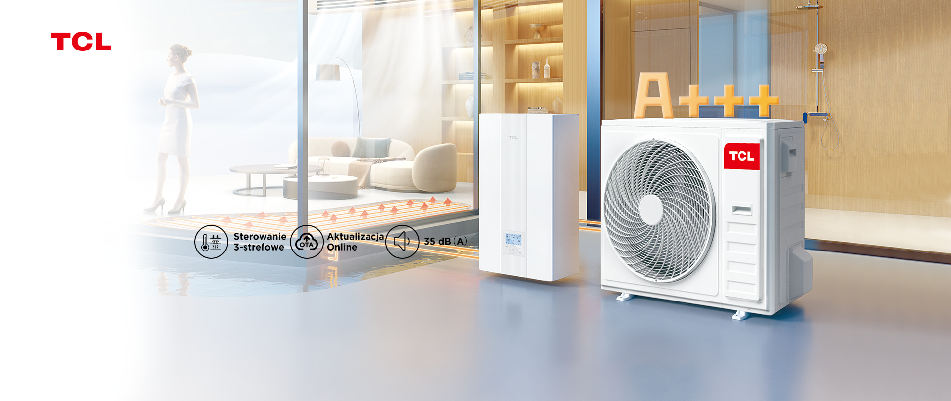 TCL Tri-Thermal R32<br>Pompy ciepła powietrze-woda