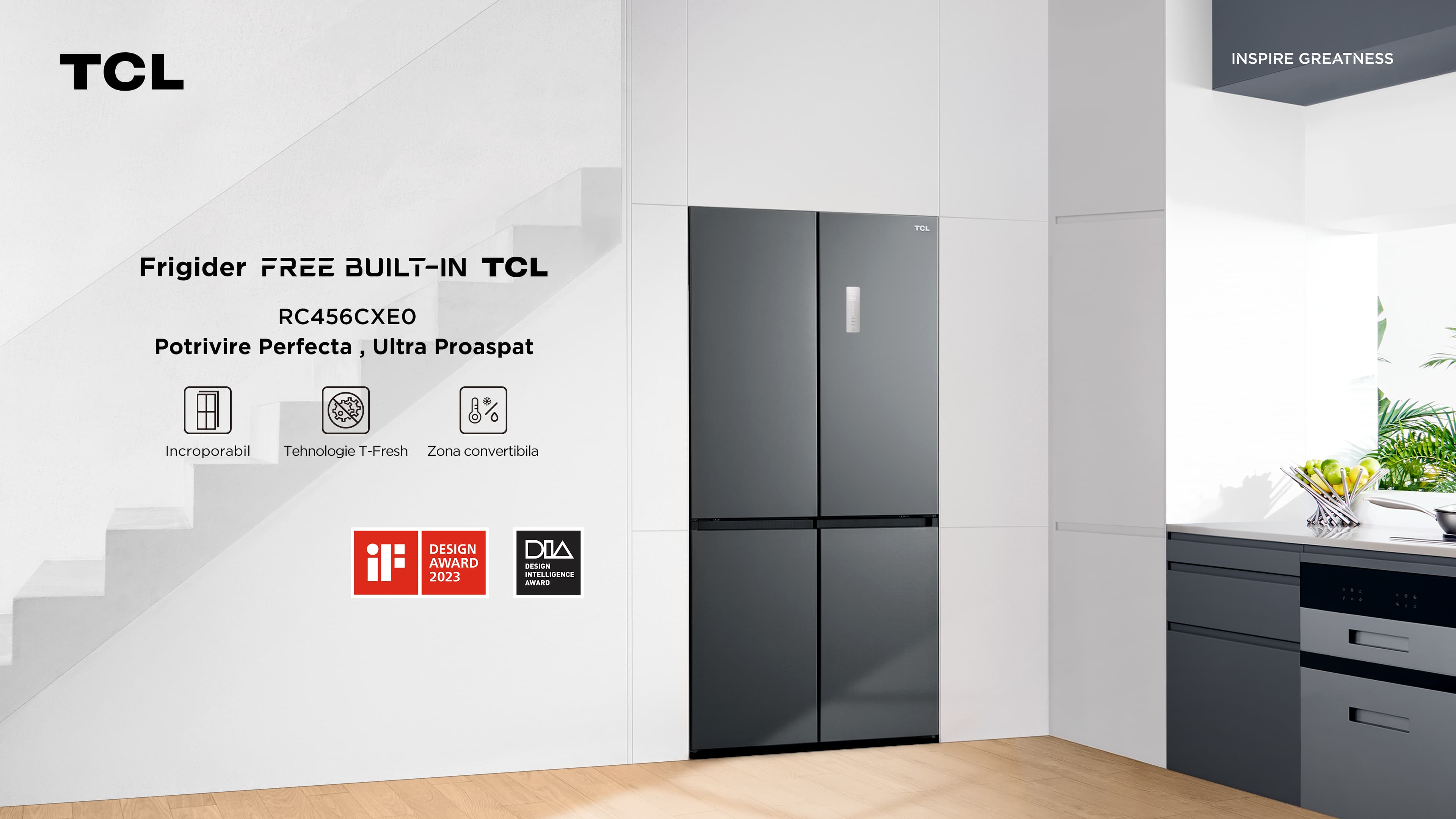 Side by Side TCL RC456CXE0 Seria Free Built-In - TCL România