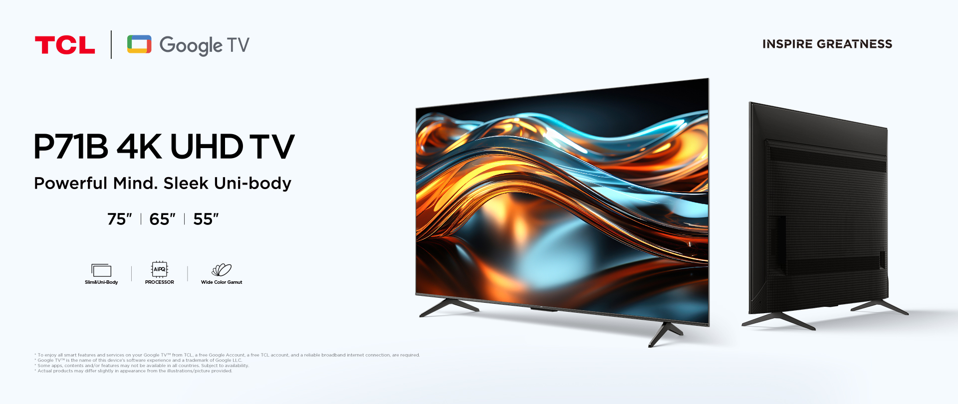 TCL 43型　P71Bシリーズ　2024年モデル TCL P71B 4K UHD Google TV | AiPQ™ PROCESSOR - TCL Saudi Arabia