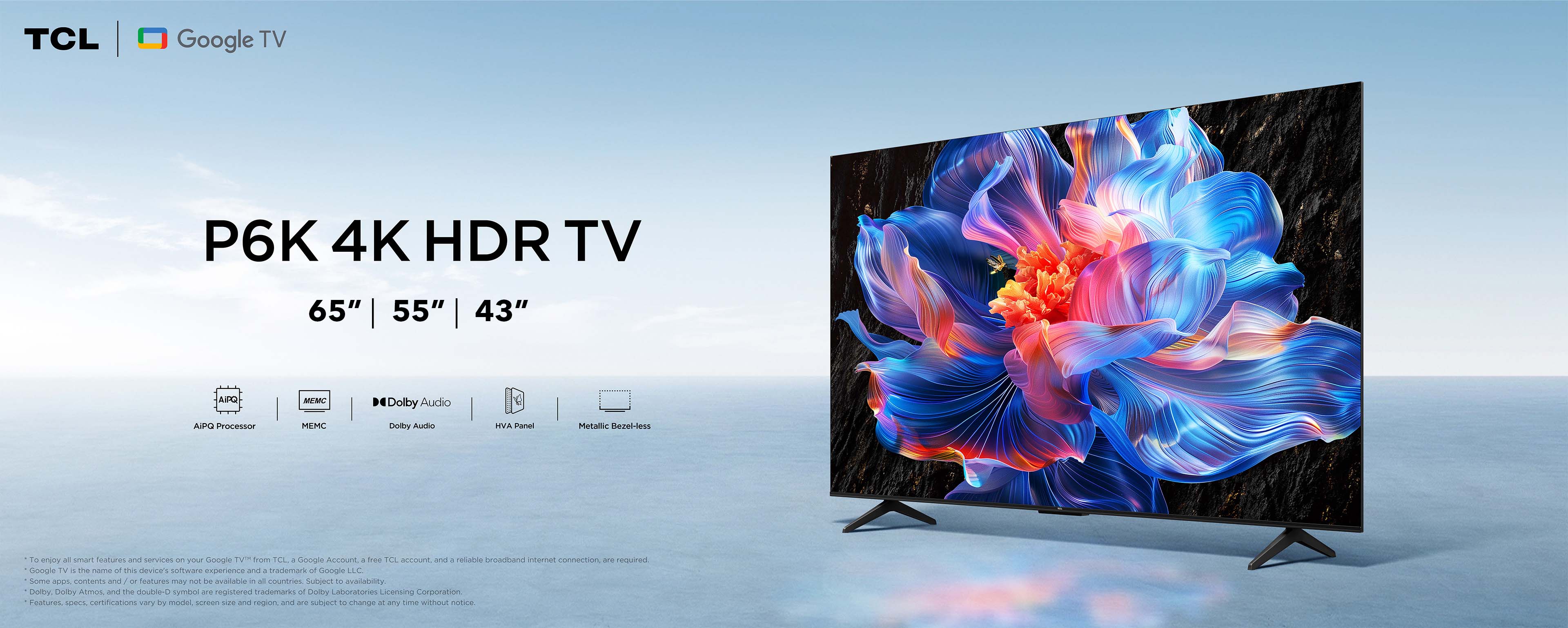 TCL P6K-4K HDR TV-55/65/75 Inch TV 