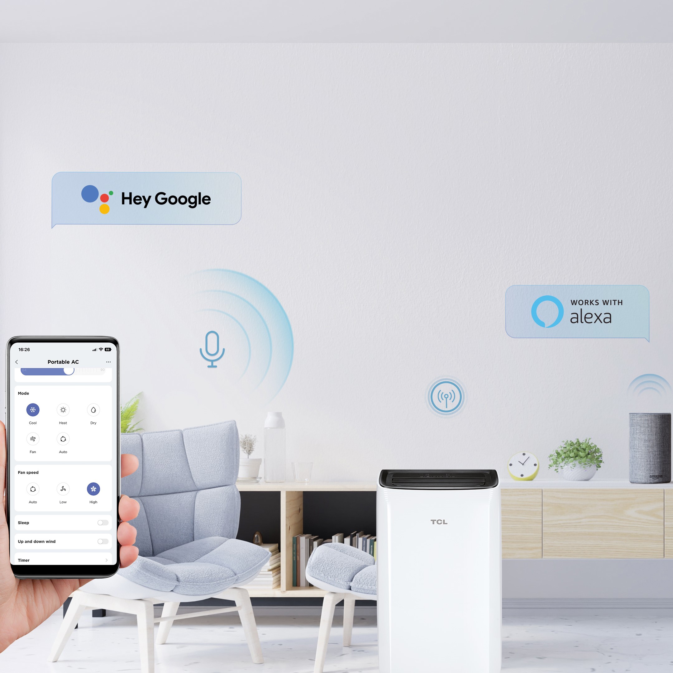 Portable Air Conditioner 16K 3-in-1 Cooling Fan Dehumidifier