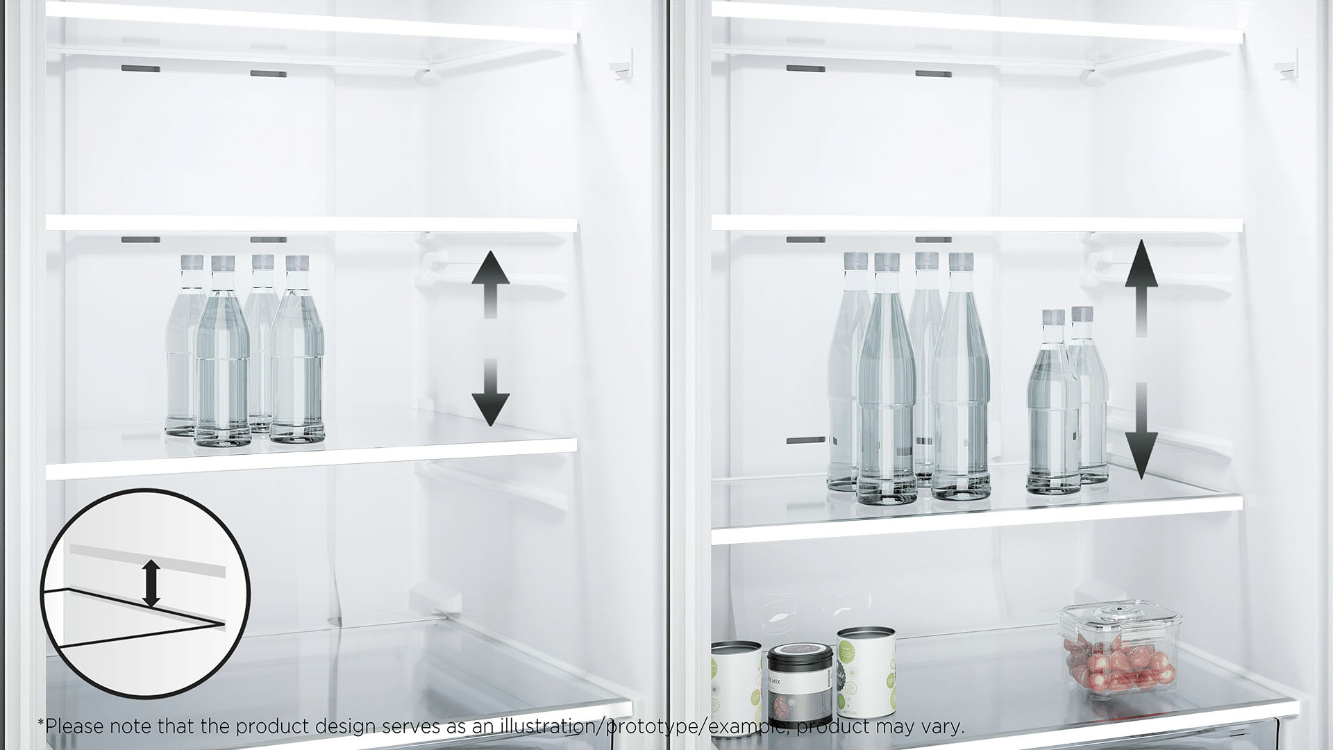 Height-adjustable shelf to organize storage space according to your needs