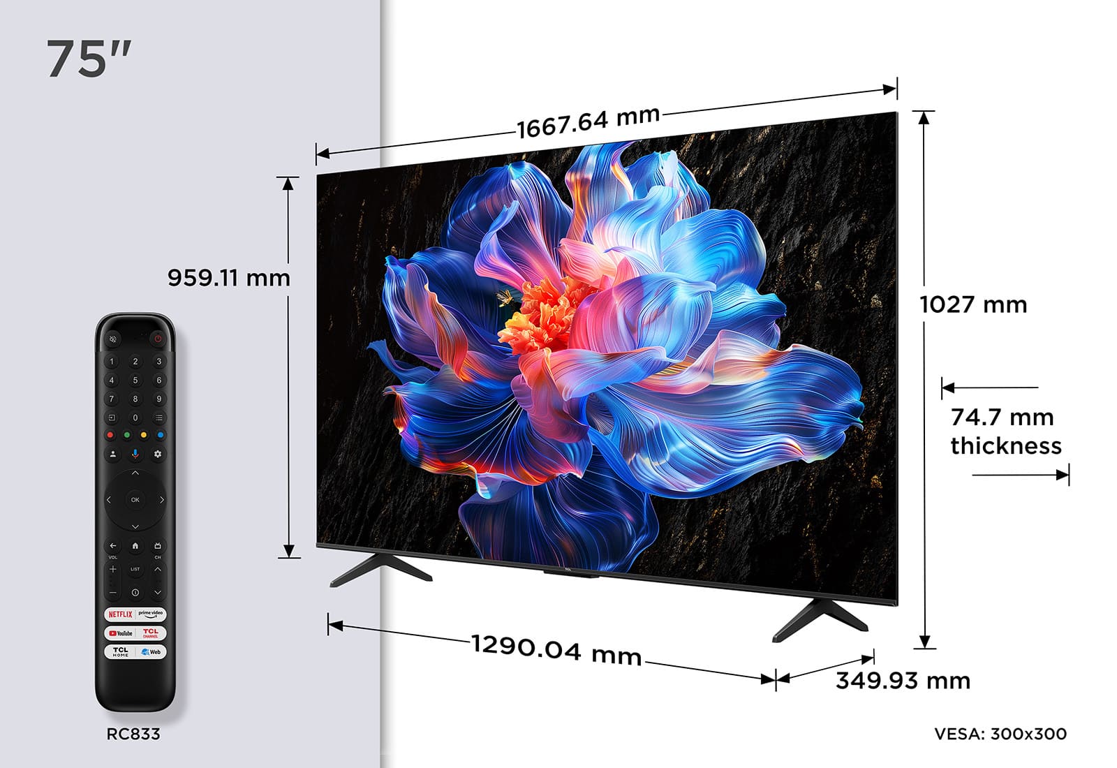 TCL V6C-UK Direct LED TV, 4K HDR TV, Smart TV Powered by Google TV 