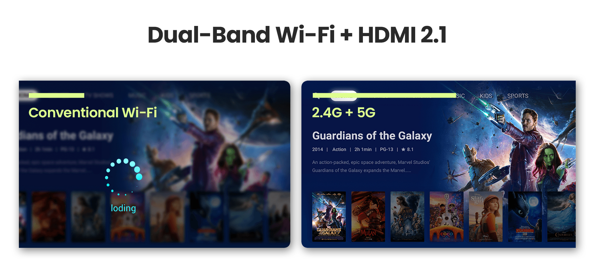 iFFALCON K72 TV 2.4G + 5G WIFI + HDMI 2.1